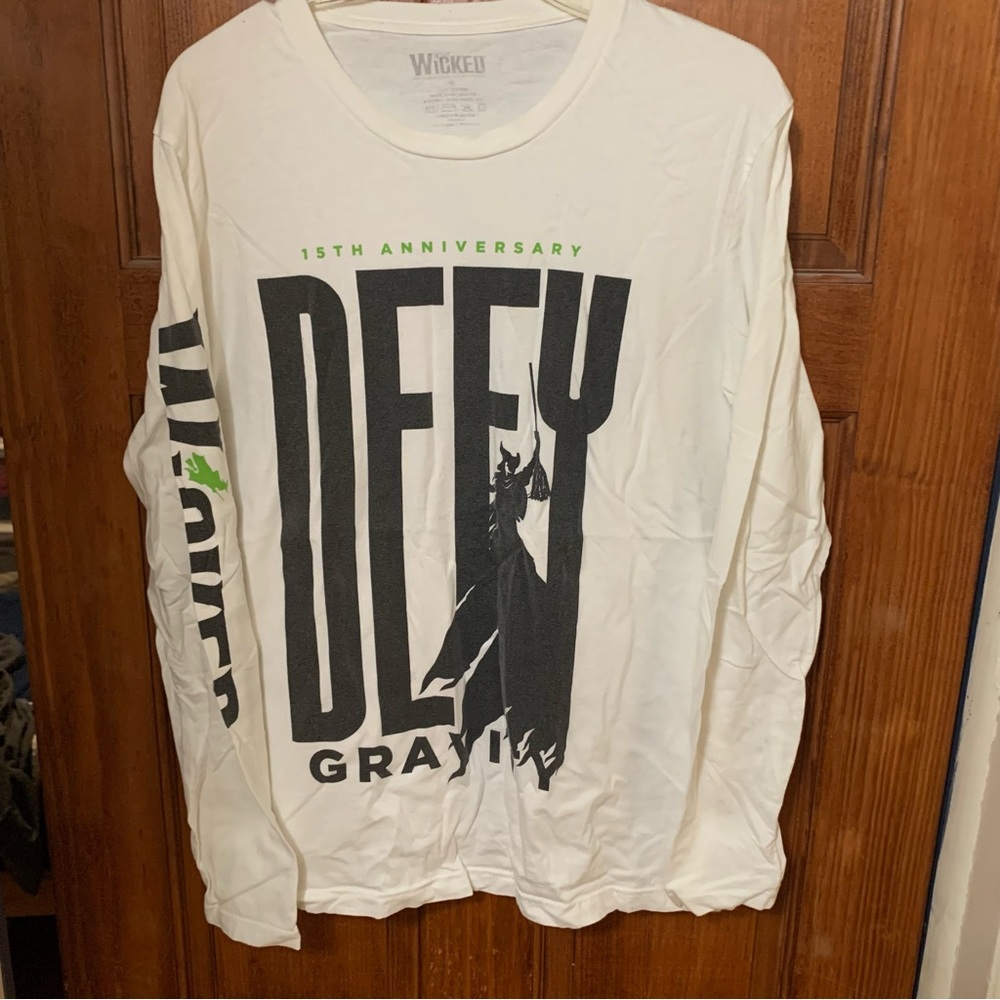 Wicked Broadway Musical 15th Anniversary Long Sleeve White Shirt Elphaba